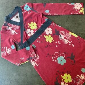 Tea Collection Floral Wrap Dress with Long Sleeves